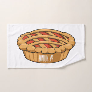 Pie cartoon illustration bath towel set
