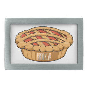Pie cartoon illustration belt buckle