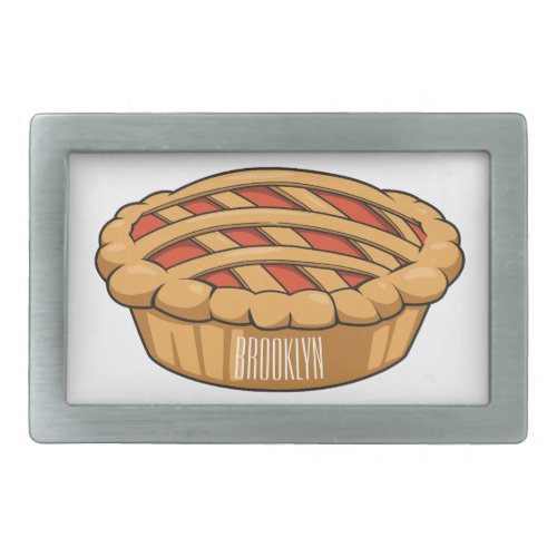 Pie cartoon illustration belt buckle