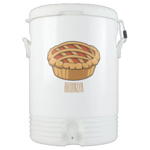 Pie cartoon illustration beverage cooler