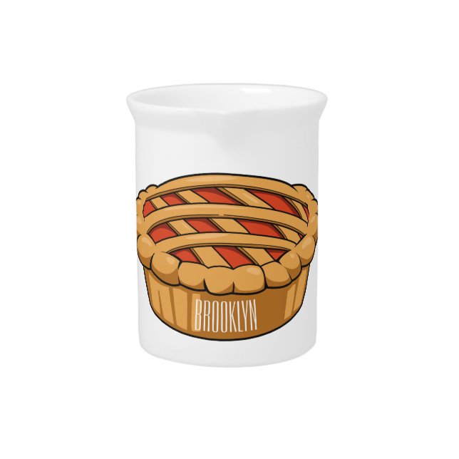Pie cartoon illustration beverage pitcher (Front)