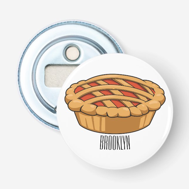 Pie cartoon illustration bottle opener (Front)