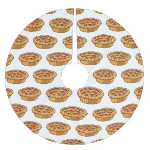 Pie cartoon illustration brushed polyester tree skirt