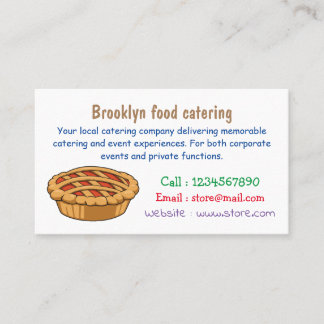 Pie cartoon illustration business card