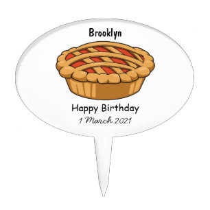 Pie cartoon illustration  cake topper