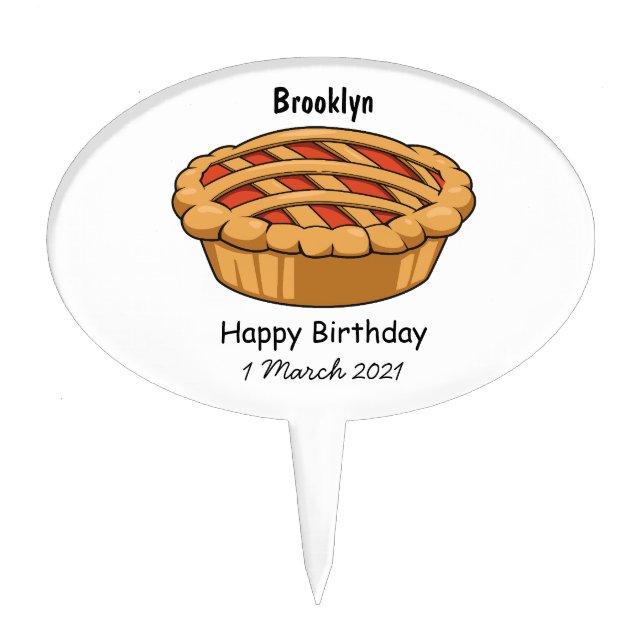 Pie cartoon illustration  cake topper (Front)