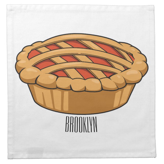Pie cartoon illustration cloth napkin (Front)