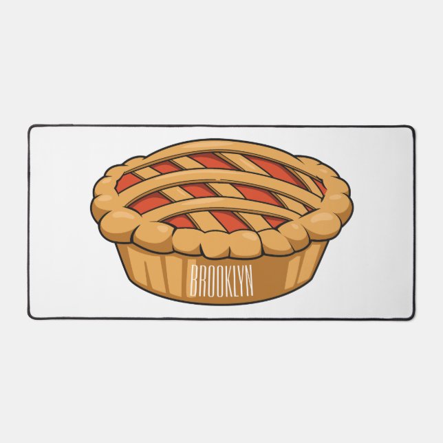 Pie cartoon illustration  desk mat (Front)