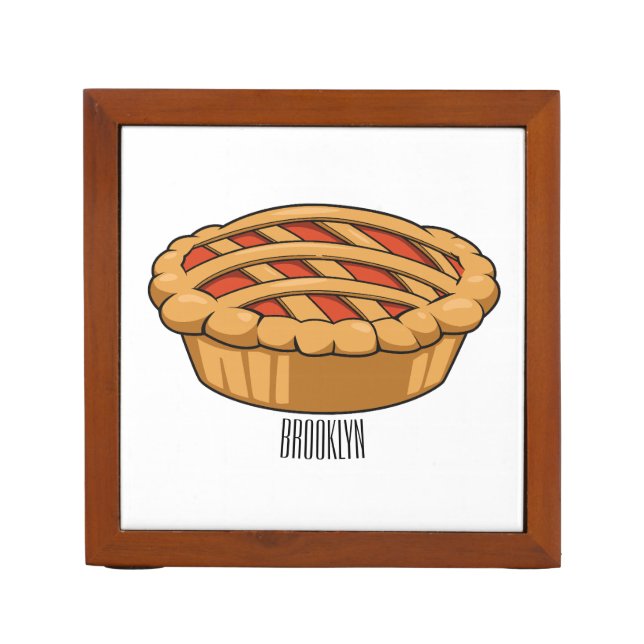 Pie cartoon illustration  desk organizer (Front)