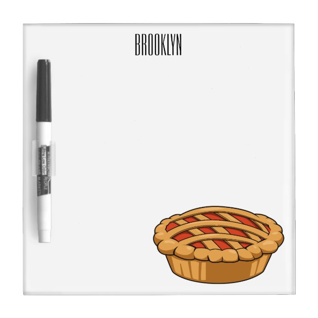 Pie cartoon illustration  dry erase board (Front)