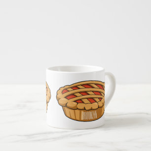 Pie cartoon illustration espresso cup