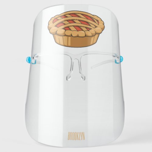 Pie cartoon illustration  face shield