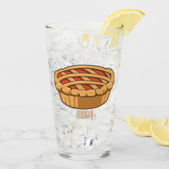 Pie cartoon illustration  glass (Back Ice)