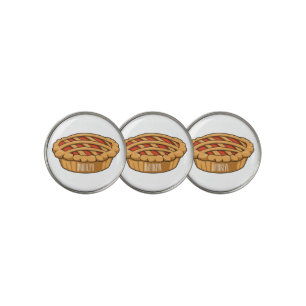 Pie cartoon illustration golf ball marker