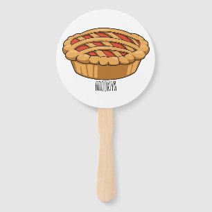Pie cartoon illustration hand fan