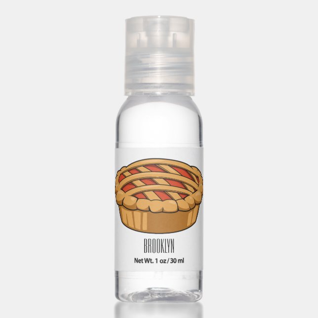 Pie cartoon illustration hand sanitizer (Front)