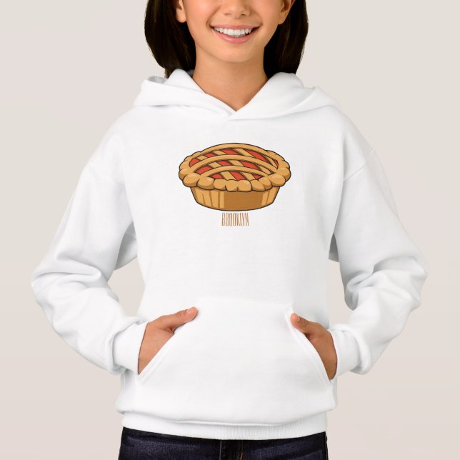 Pie cartoon illustration hoodie (Front)