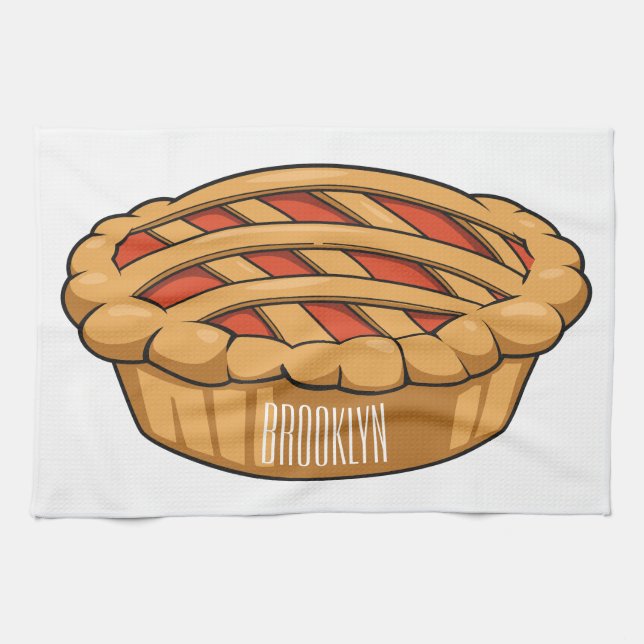 Pie cartoon illustration kitchen towel (Horizontal)