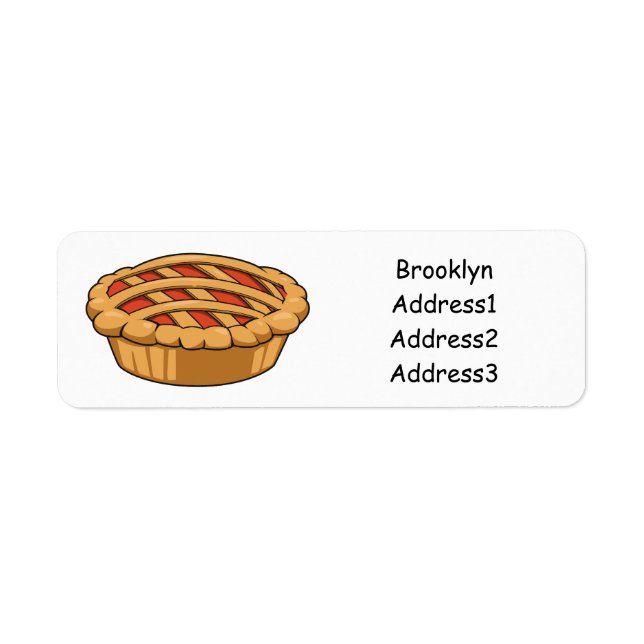 Pie cartoon illustration label (Front)