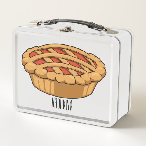 Pie cartoon illustration metal lunch box