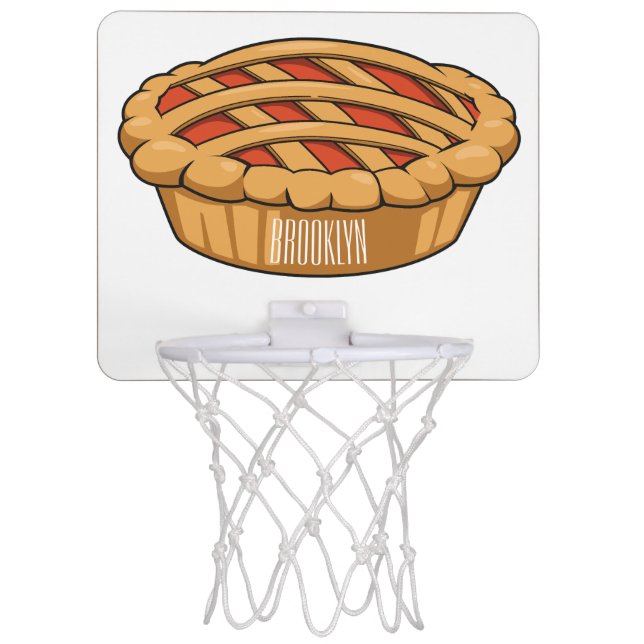 Pie cartoon illustration mini basketball hoop (Front)