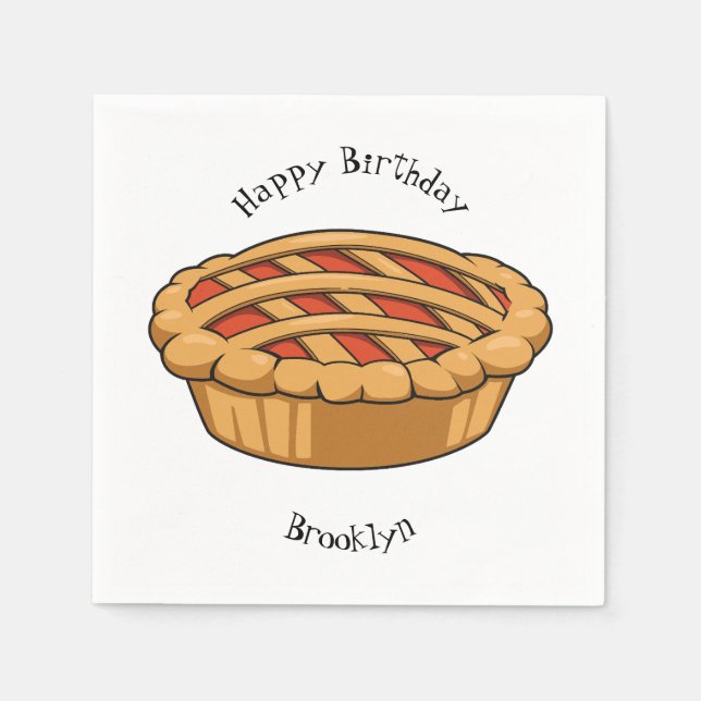 Pie cartoon illustration napkins (Front)
