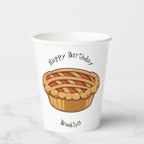 Pie cartoon illustration paper cups