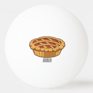 Pie cartoon illustration ping pong ball