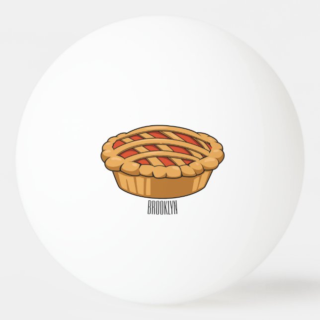 Pie cartoon illustration ping pong ball (Front)
