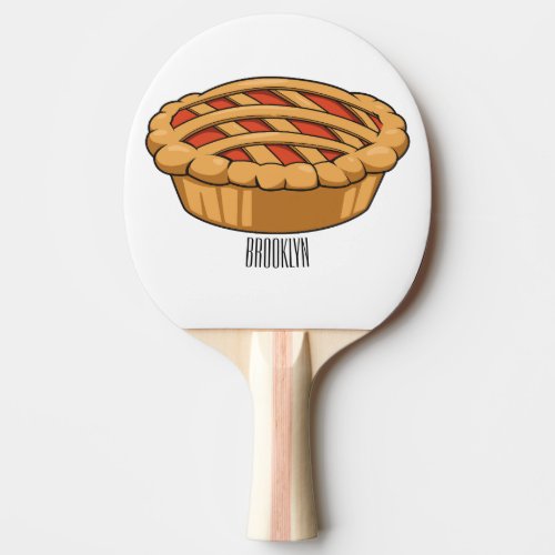 Pie cartoon illustration  ping pong paddle