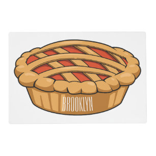 Pie cartoon illustration placemat