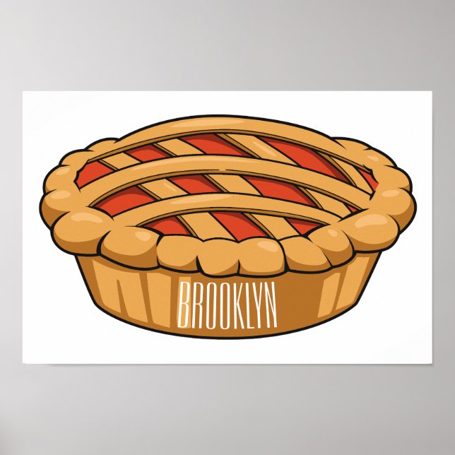 Pie cartoon illustration  poster (Front)