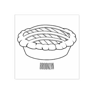 Pie cartoon illustration rubber stamp
