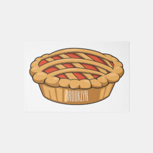 Pie cartoon illustration rug