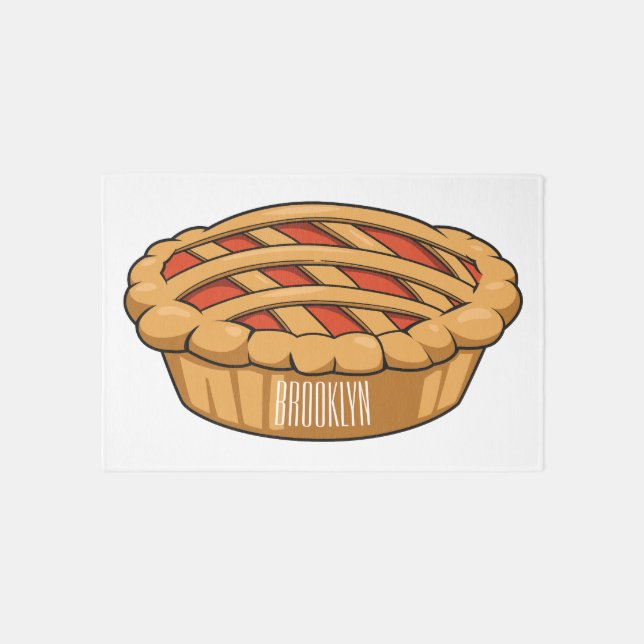 Pie cartoon illustration rug (Front)
