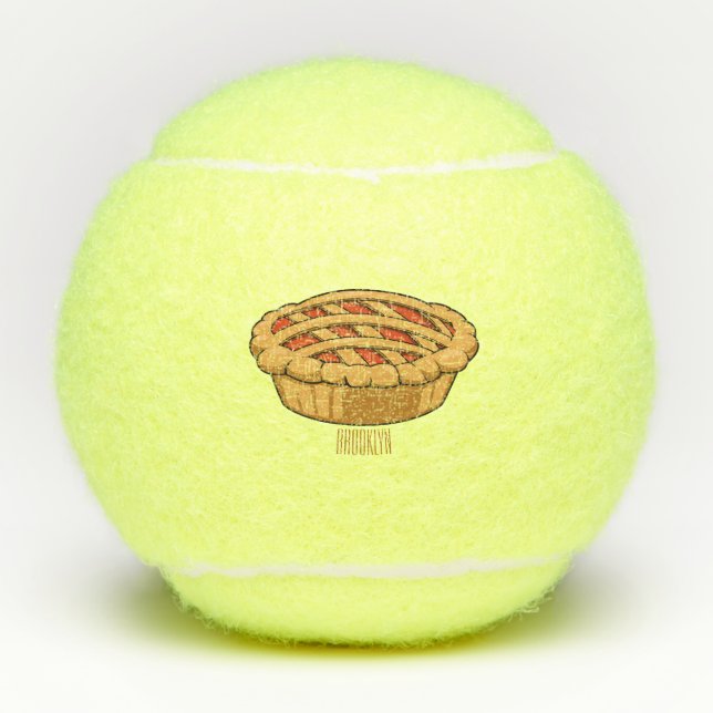 Pie cartoon illustration tennis balls (Front)