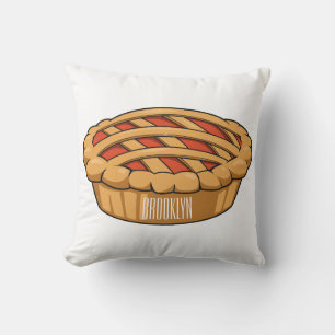 Pie cartoon illustration throw pillow
