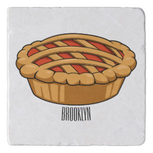 Pie cartoon illustration trivet