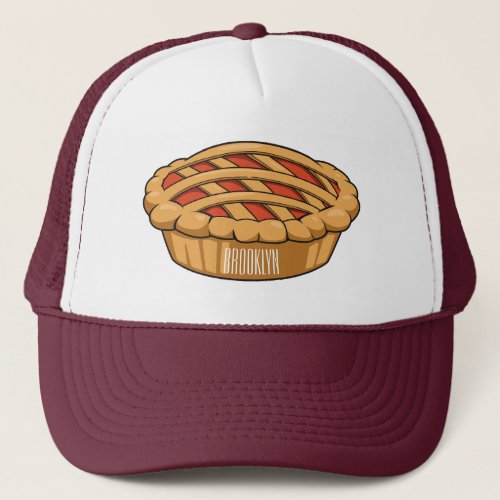 Pie cartoon illustration  trucker hat