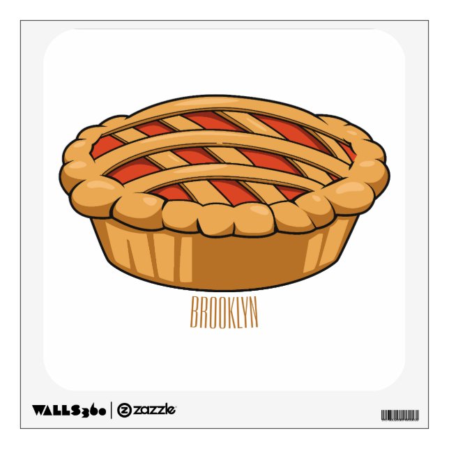 Pie cartoon illustration wall decal (Front)