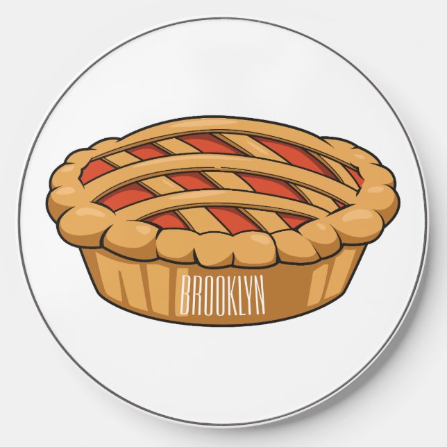 Pie cartoon illustration  wireless charger  (Front)
