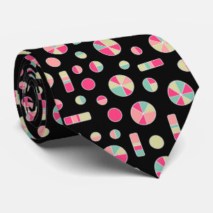 Pie Circles and Bars Pattern 271019v1 - Black Neck Tie