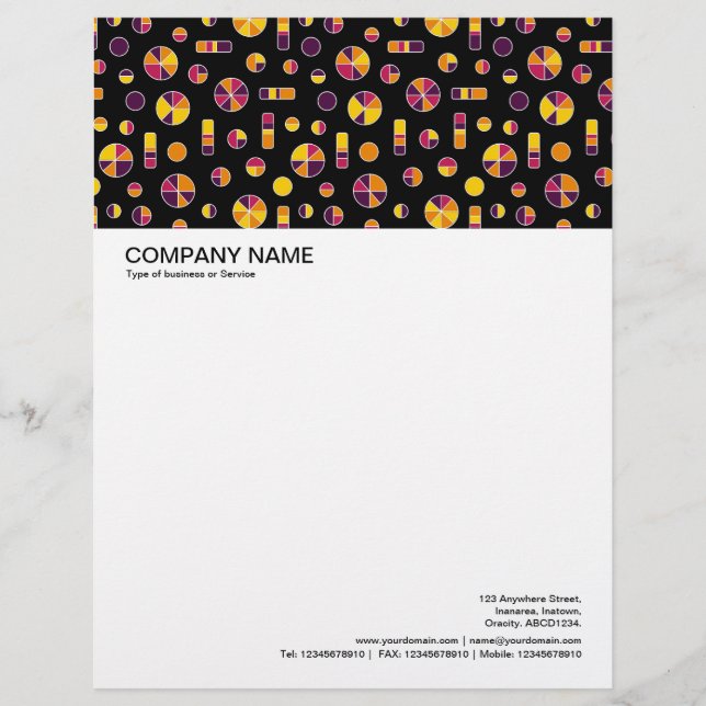 Pie Circles and Bars Pattern 271019v2 - Black Letterhead (Front)