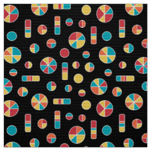 Pie Circles and Bars Pattern 271019v3 - Black Fabric