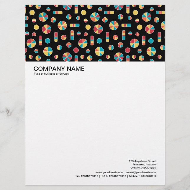 Pie Circles and Bars Pattern 271019v3 - Black Letterhead (Front)