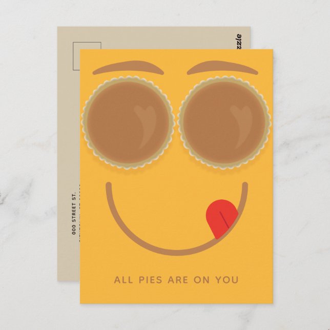 Pie Eyes Thanksgiving Postcard (Front/Back)