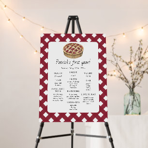 Pie First Birthday Milestone Birthday  Foam Board