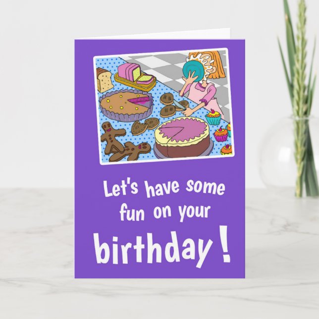 Pie in Face Birthday Card, with white envelopes Card (Front)