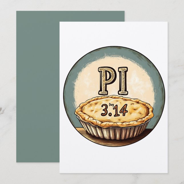 Pie is for Calculation, Not Consumption- PI Day Invitation (Front/Back)