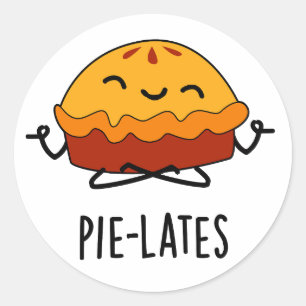 Pie-lates Funny Food Pie Pun  Classic Round Sticker